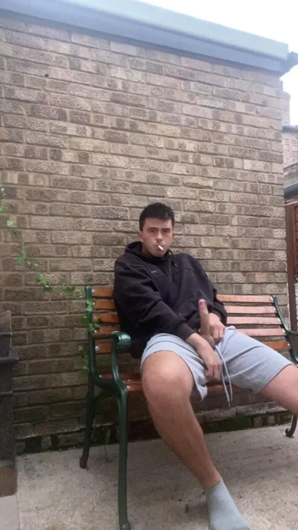 Poppin a boner in the smoking area