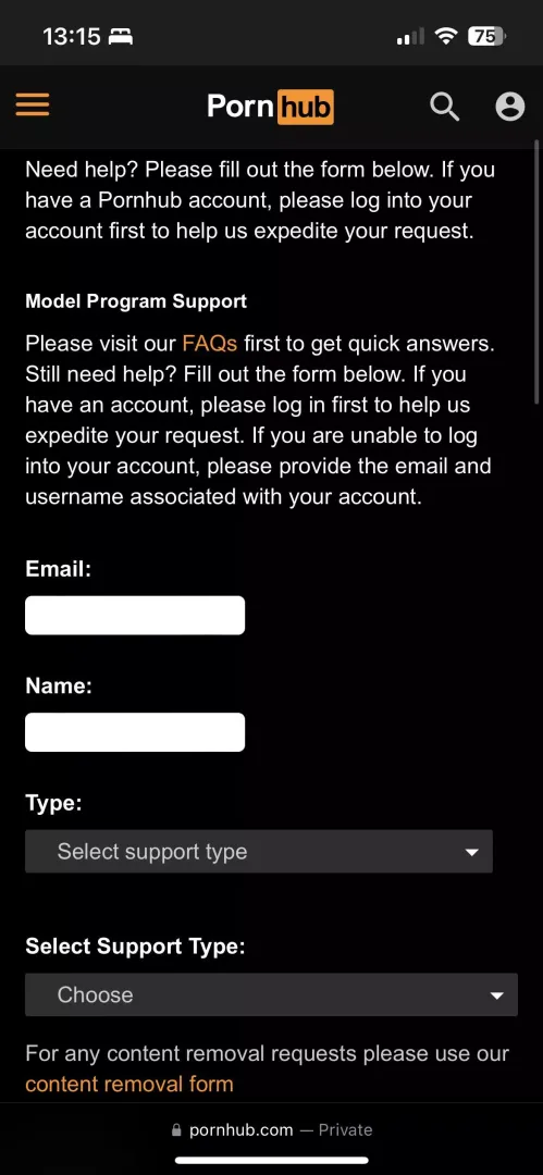 Porn hub general enquiry