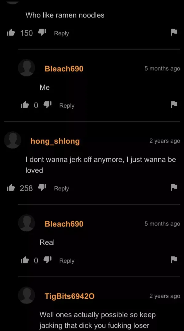 Pornhub comments in a nutshell: