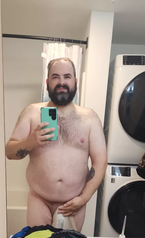 Post shower; who wants to get me dirty all over again?