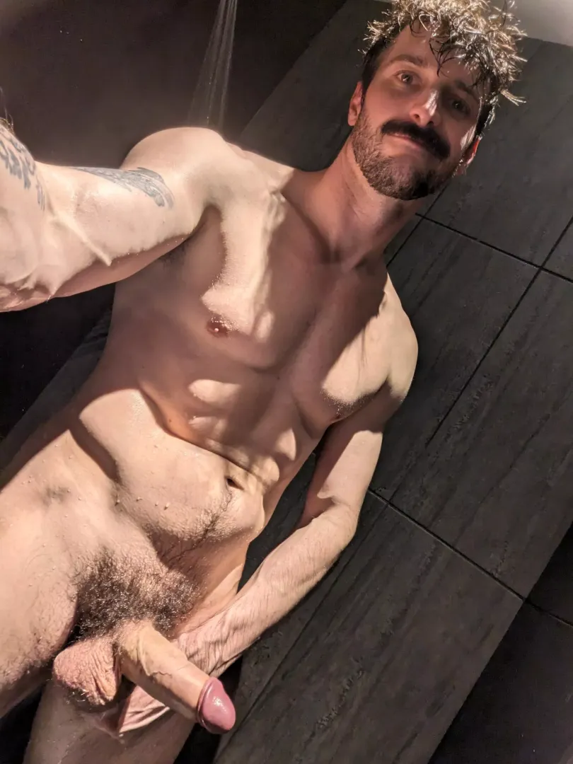 post workout shower boner