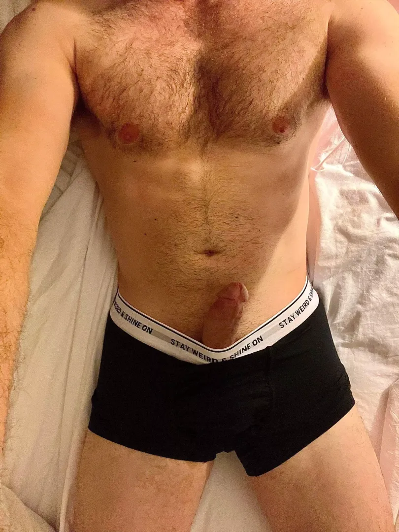 POV: I’m lying like this in your bed on a Saturday morning. Is the underwear staying on or coming off? [31]