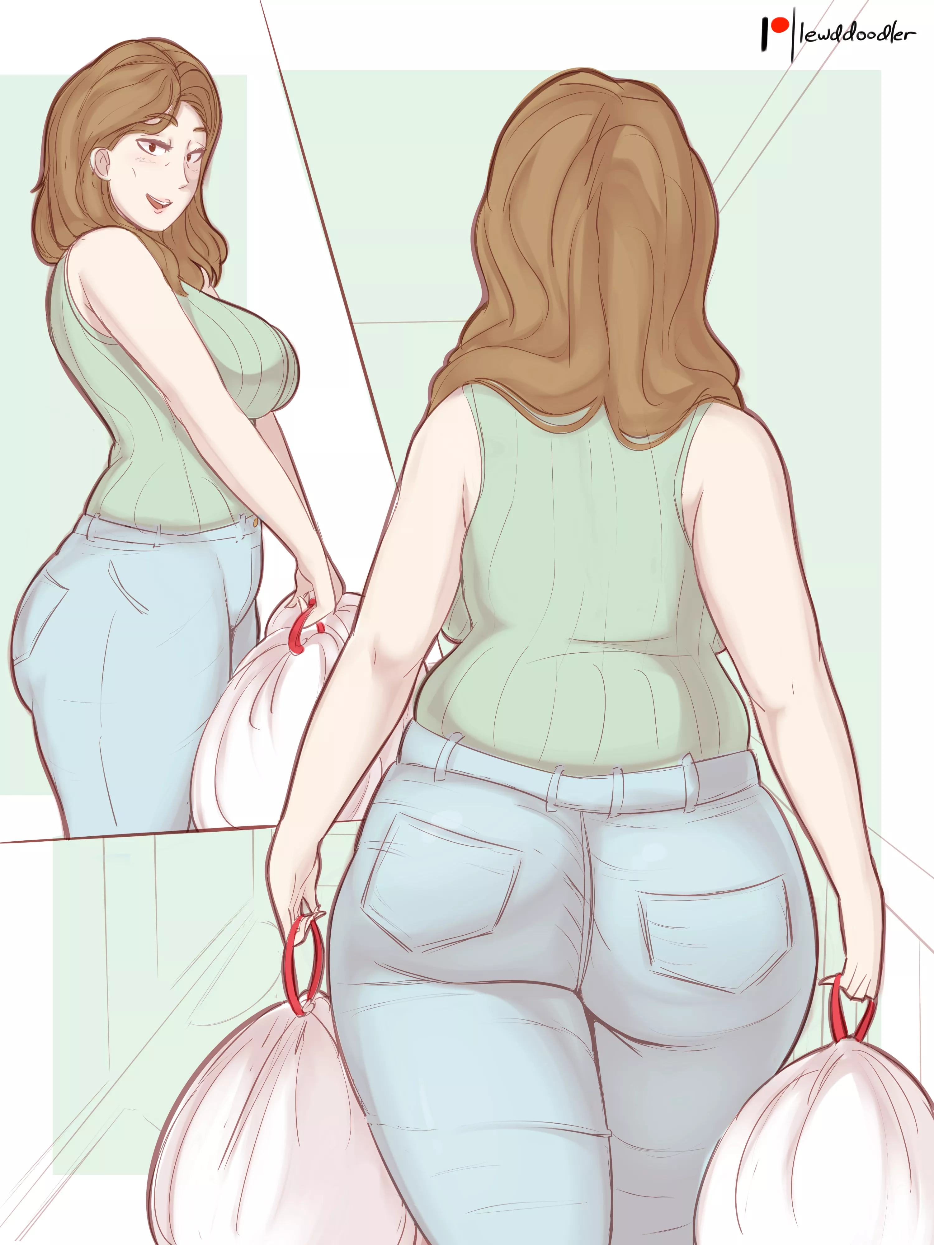 POV: You bumped into the MILF who lives a few doors down while you both happened to be taking out the trash.