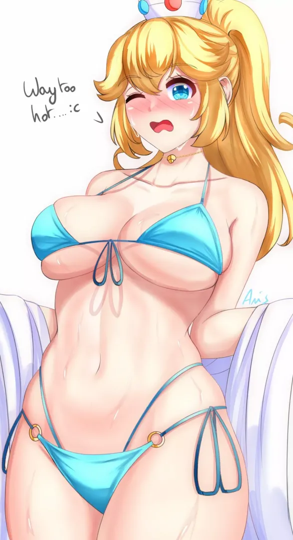 Princess Peach trying out Rosalina's blue