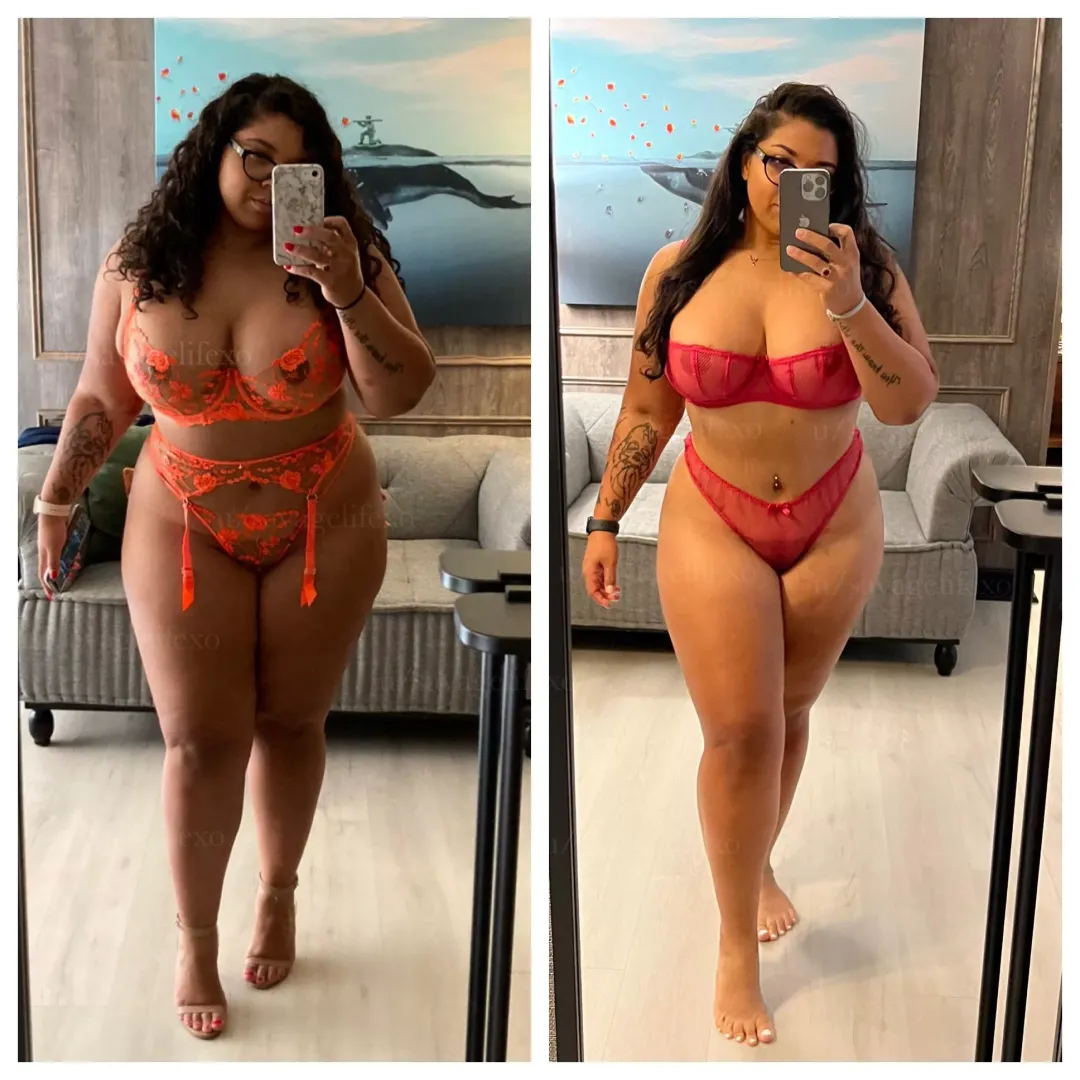 Progress update: June ‘21 to Oct ‘22. Still in the gym with my trainer and getting lip filler, skin tightening, cellulite treatment, mini BBL, & bigger boobs in December!