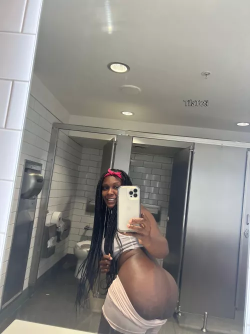 Public bathroom selfie