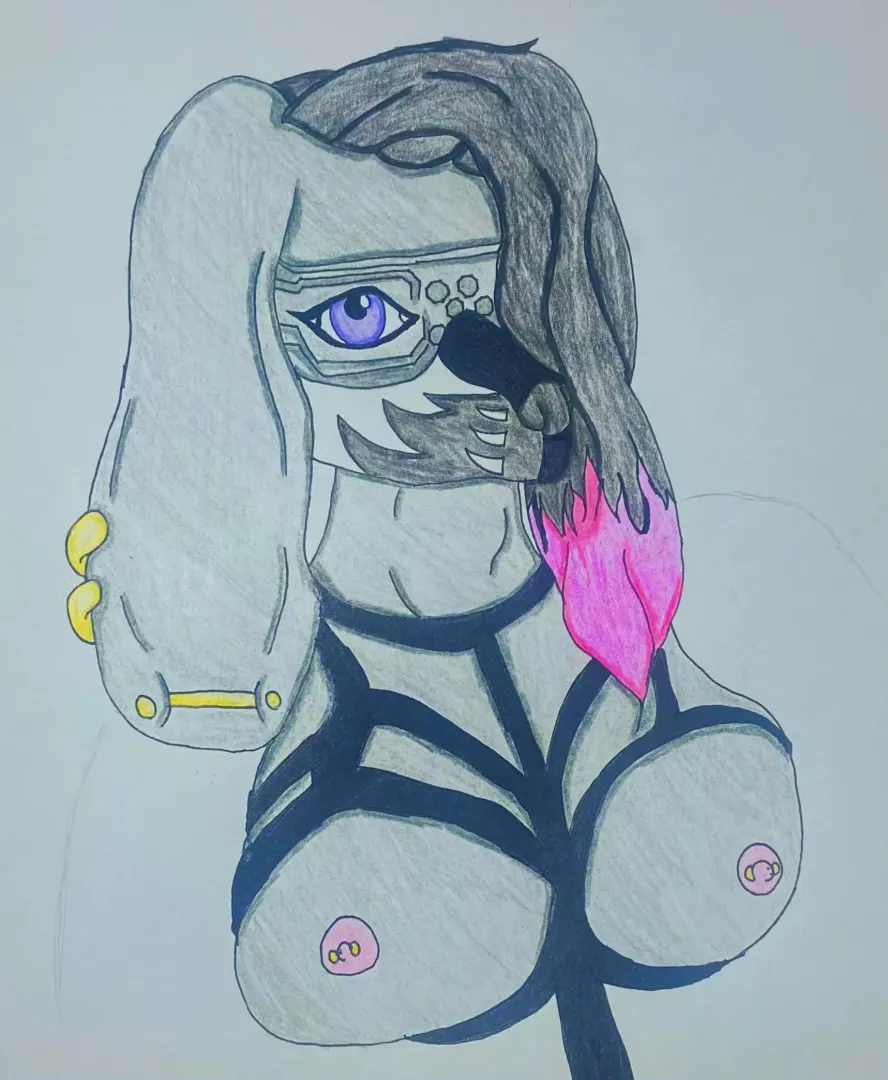 Pup Drawing Anyone? I decided to give my hand at drawing again so. Here’s my Bunny with my MistrBear Muzzle. Thoughts?