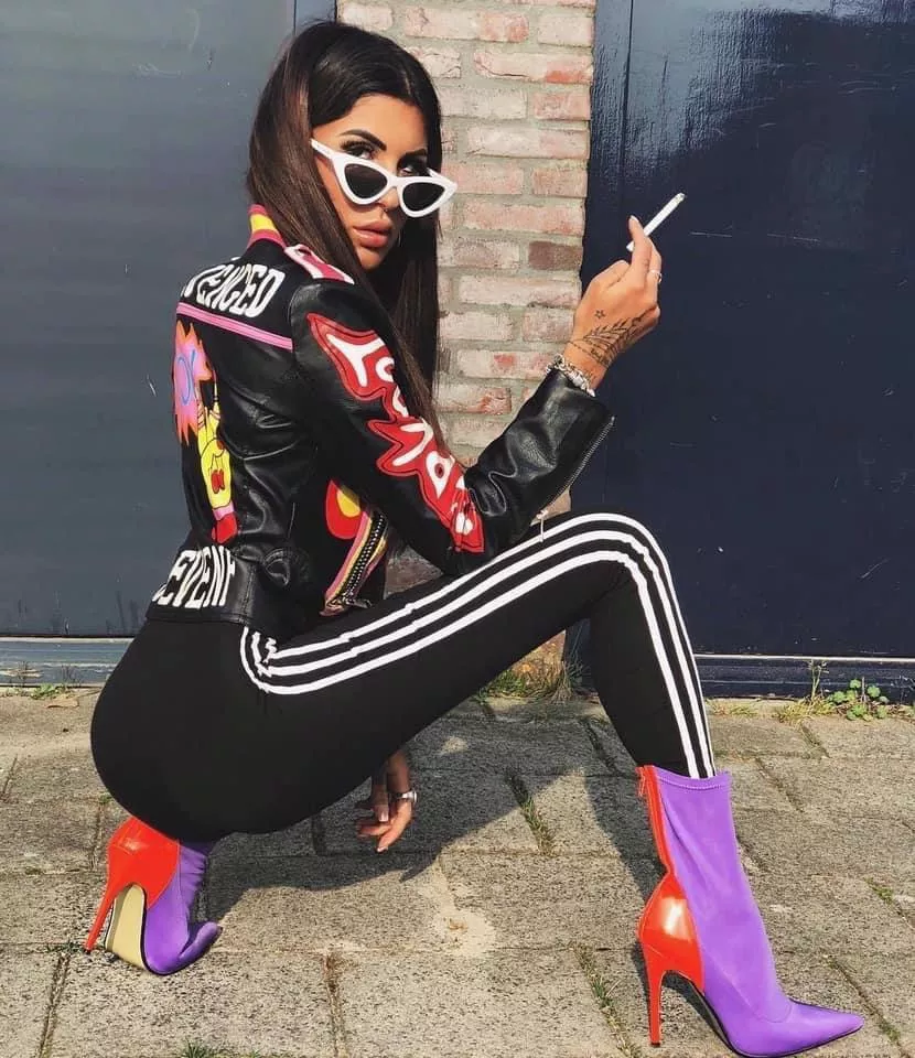 Purple Orange Boots