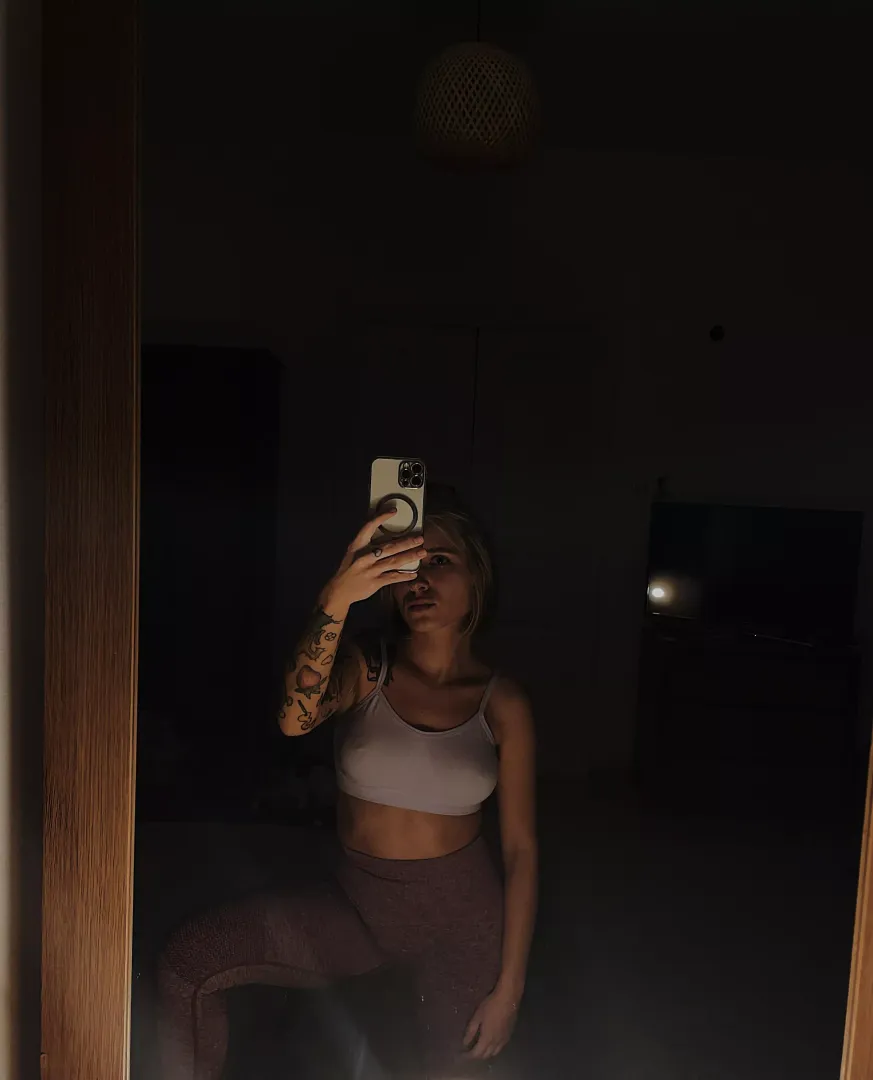Purple yoga pants
