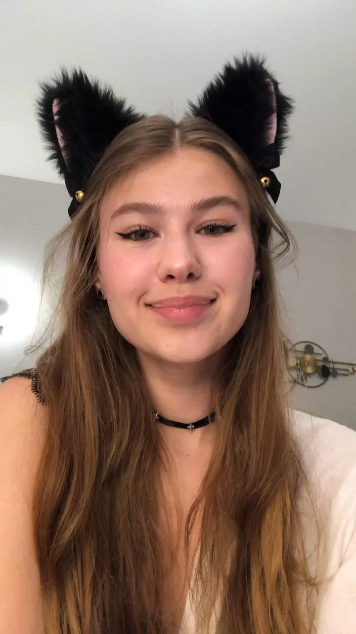 Purr meow, that cute cat looks like you haven't fed her your cream in a while