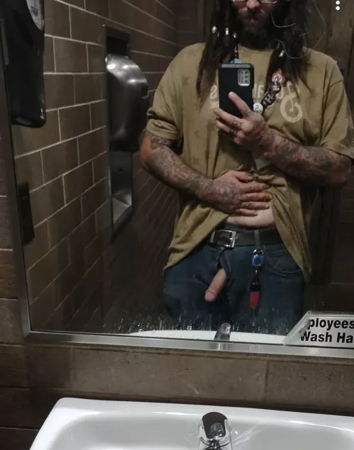 Quick work pic before someone else walked in 😏🤫 I won’t tell if you don’t