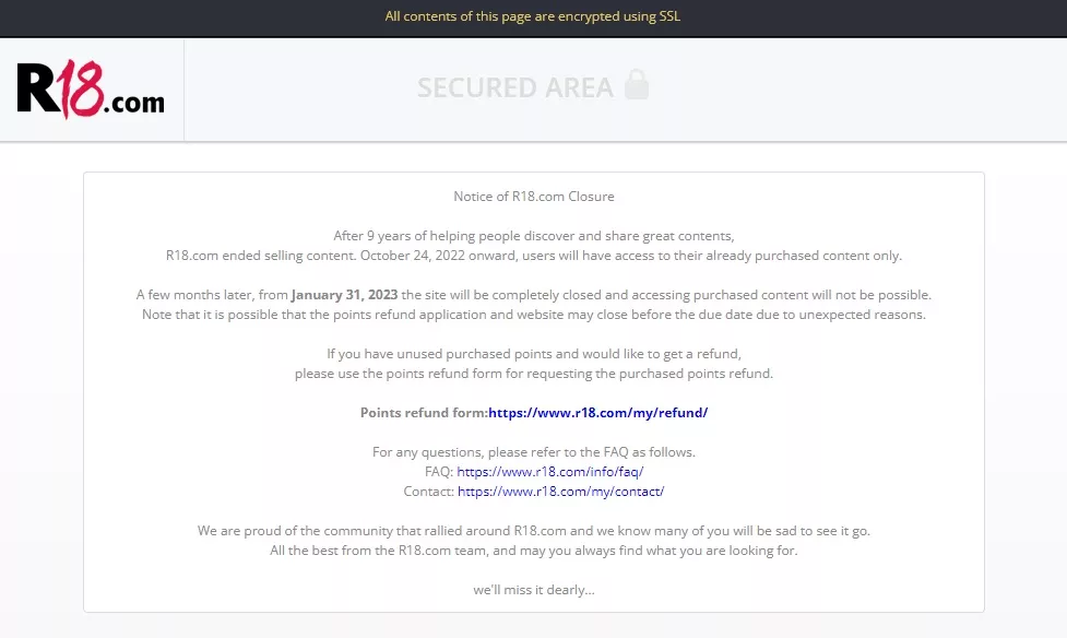 R18 is closing down