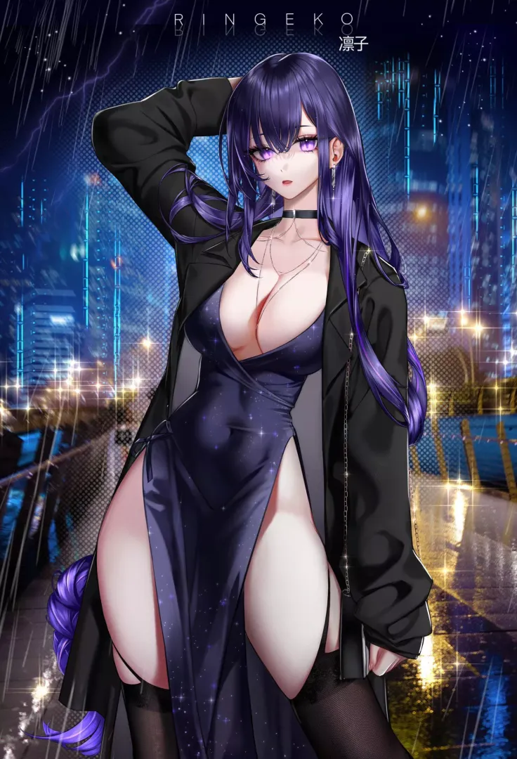 Raiden in the Rain (Genshin Impact)