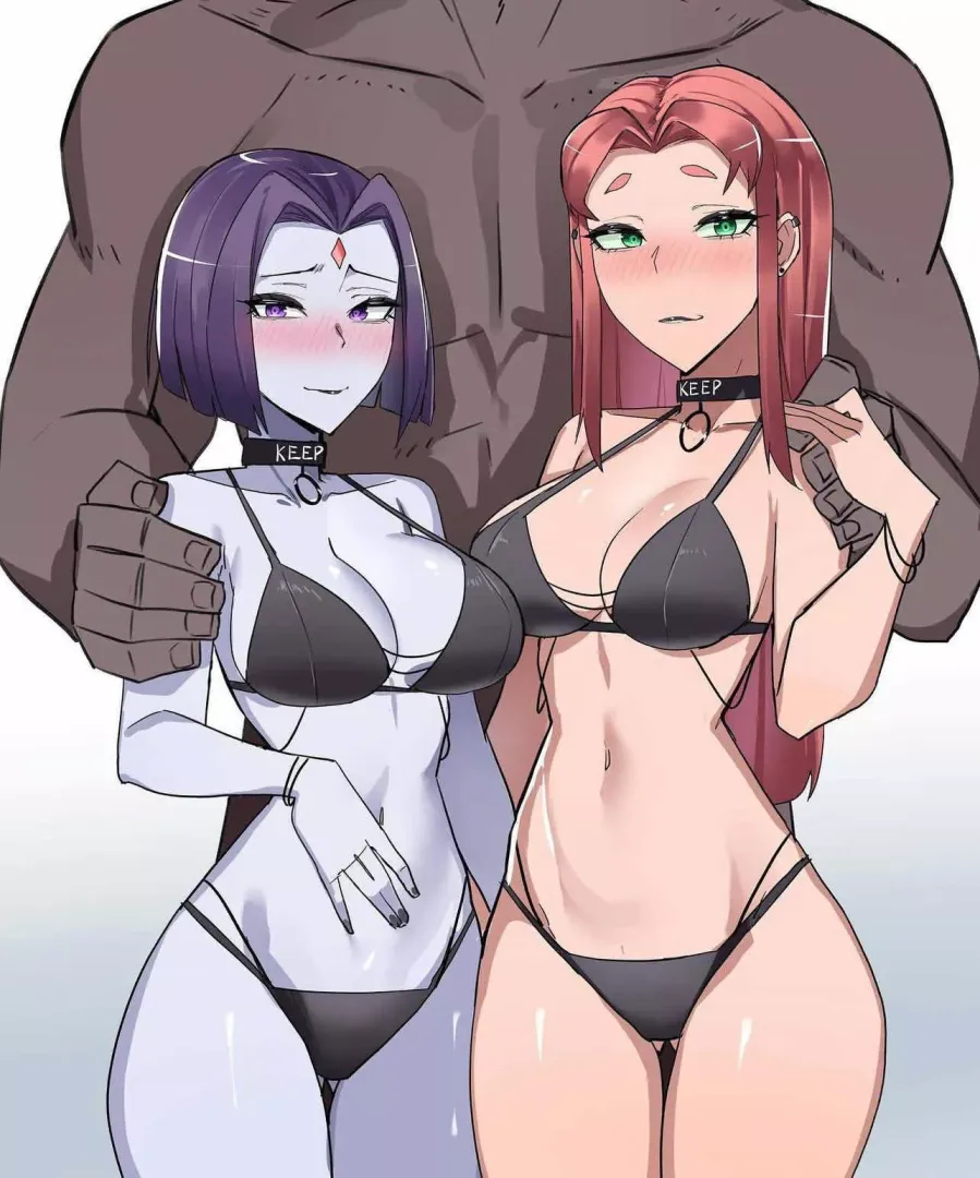 Raven and Starfire (unknown)