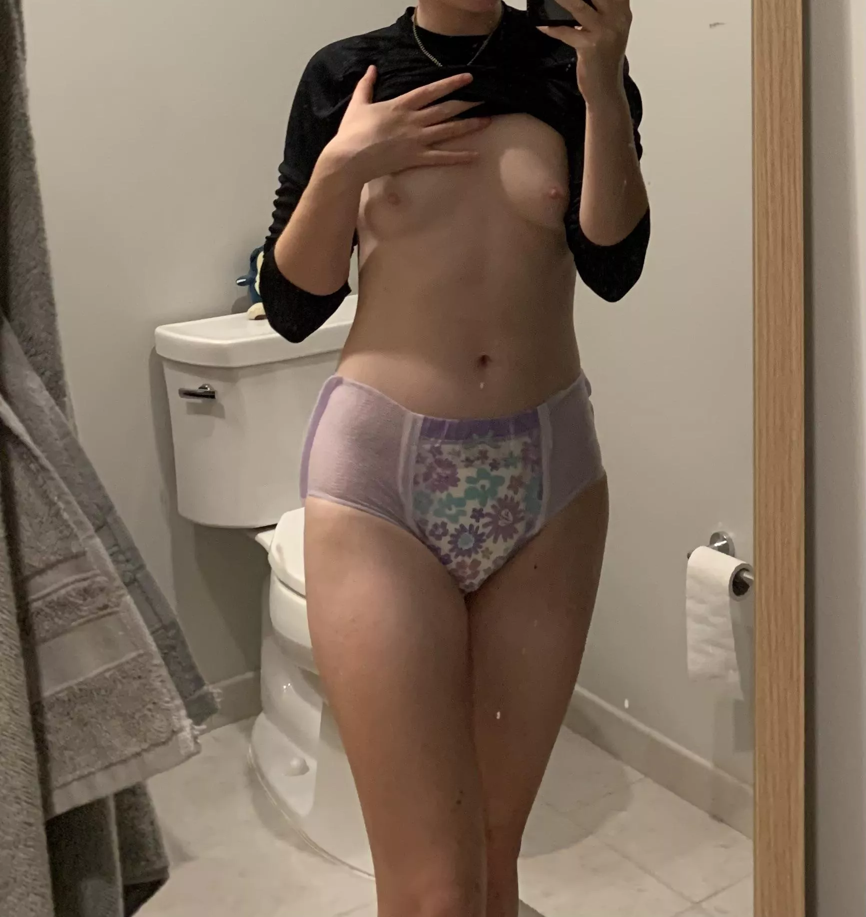 ready for bed, i hope i don’t leak🥺can we please play before bed too?