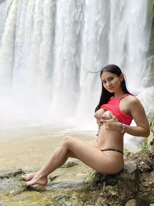 Ready to unlock the secrets of wild passion by the waterfall? 💦