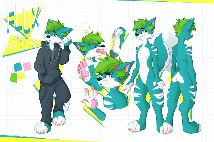 Recent Ref Sheet commission work. Art by me, commissioned by u/BallOpener
