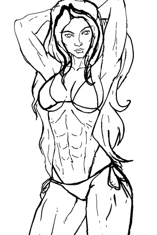 [Red She hulk] My First time drawing RED SHE HULK from MARVEL comics (stage 1). Hope you like it.