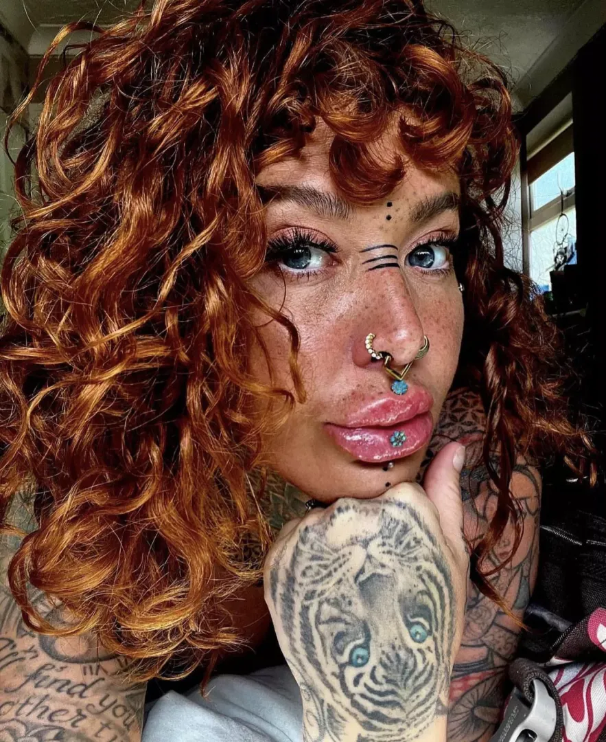 Redhead with lips