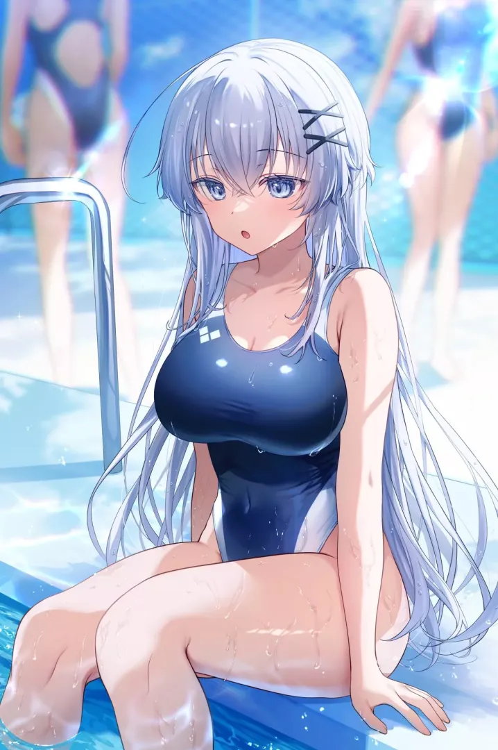 Relaxing at the pool 