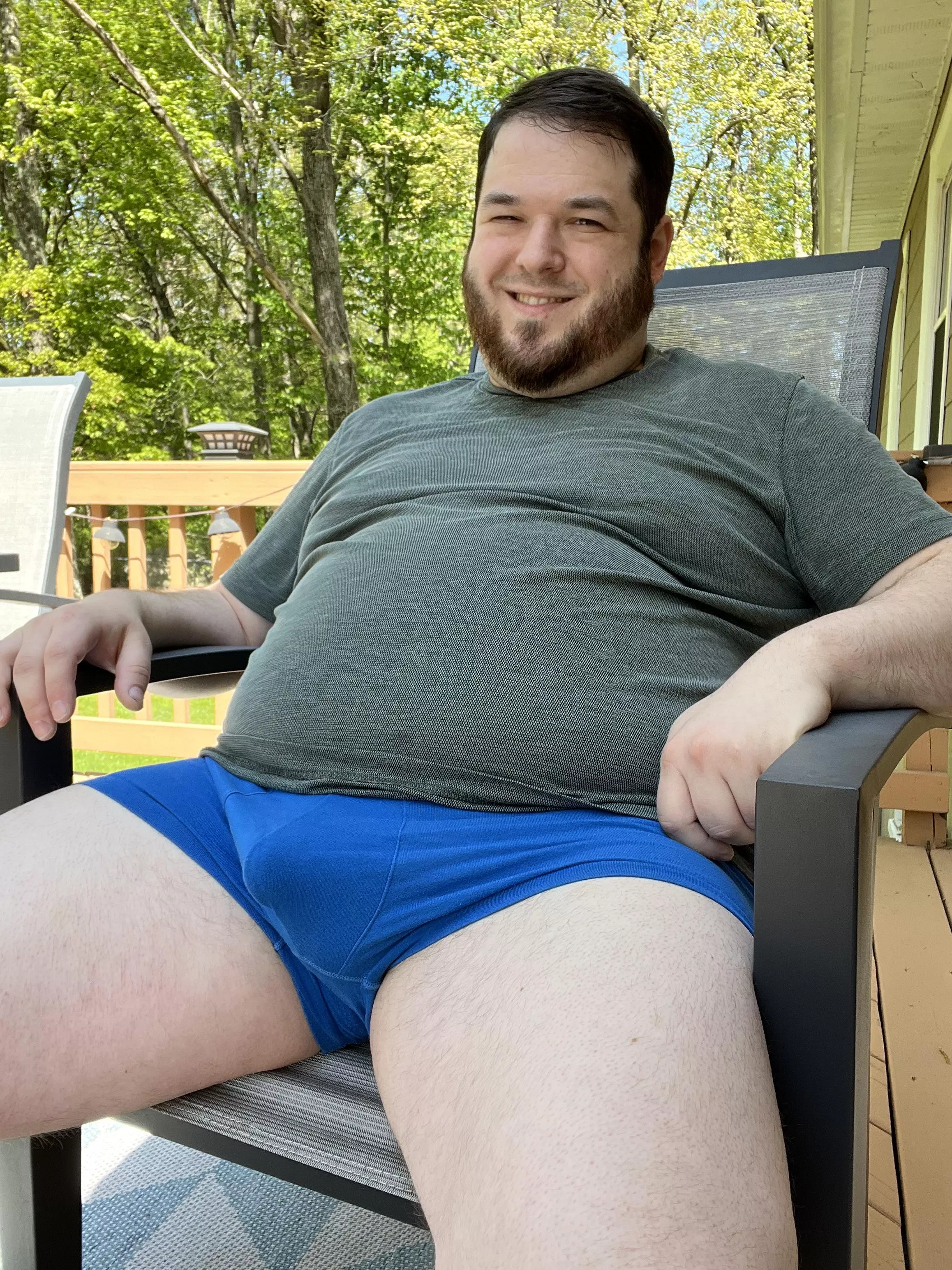 Relaxing on the deck