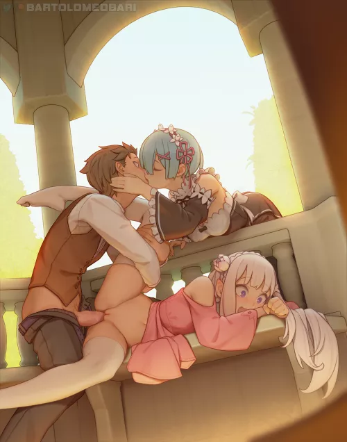 Rem, Emilia and Natsuki Subaru (BartolomeoBari) [Re Zero]