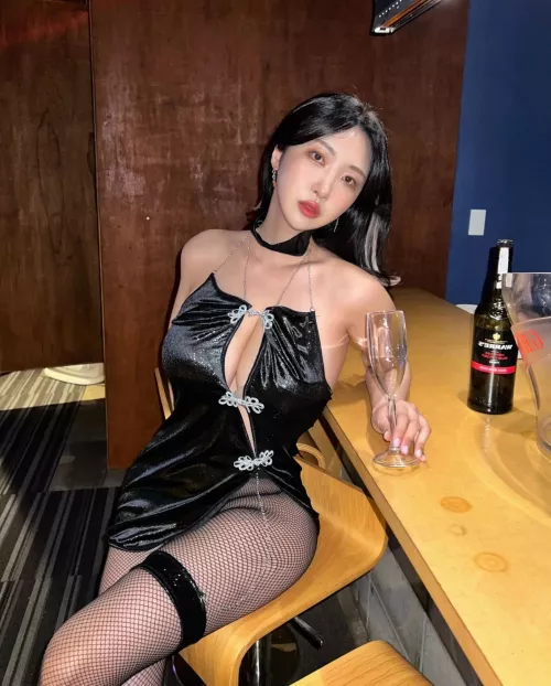 Revealing qipao and fishnets