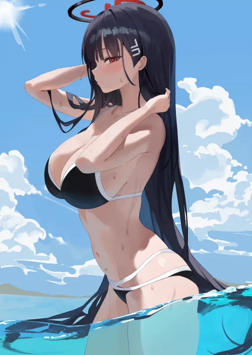 Rio in the ocean (hido_88) [Blue Archive]