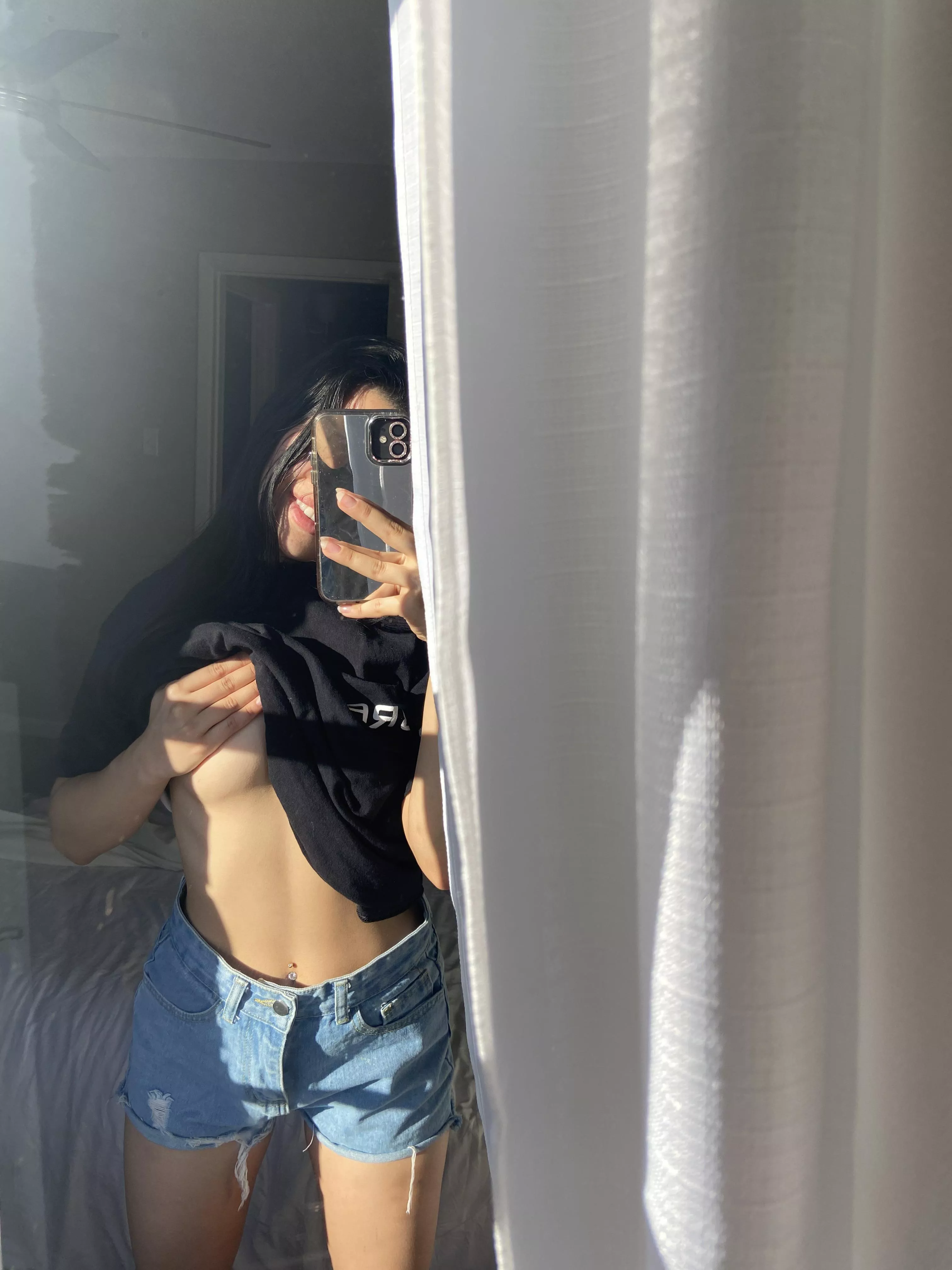 ripped my jeans to make them into denim shorts 🥵