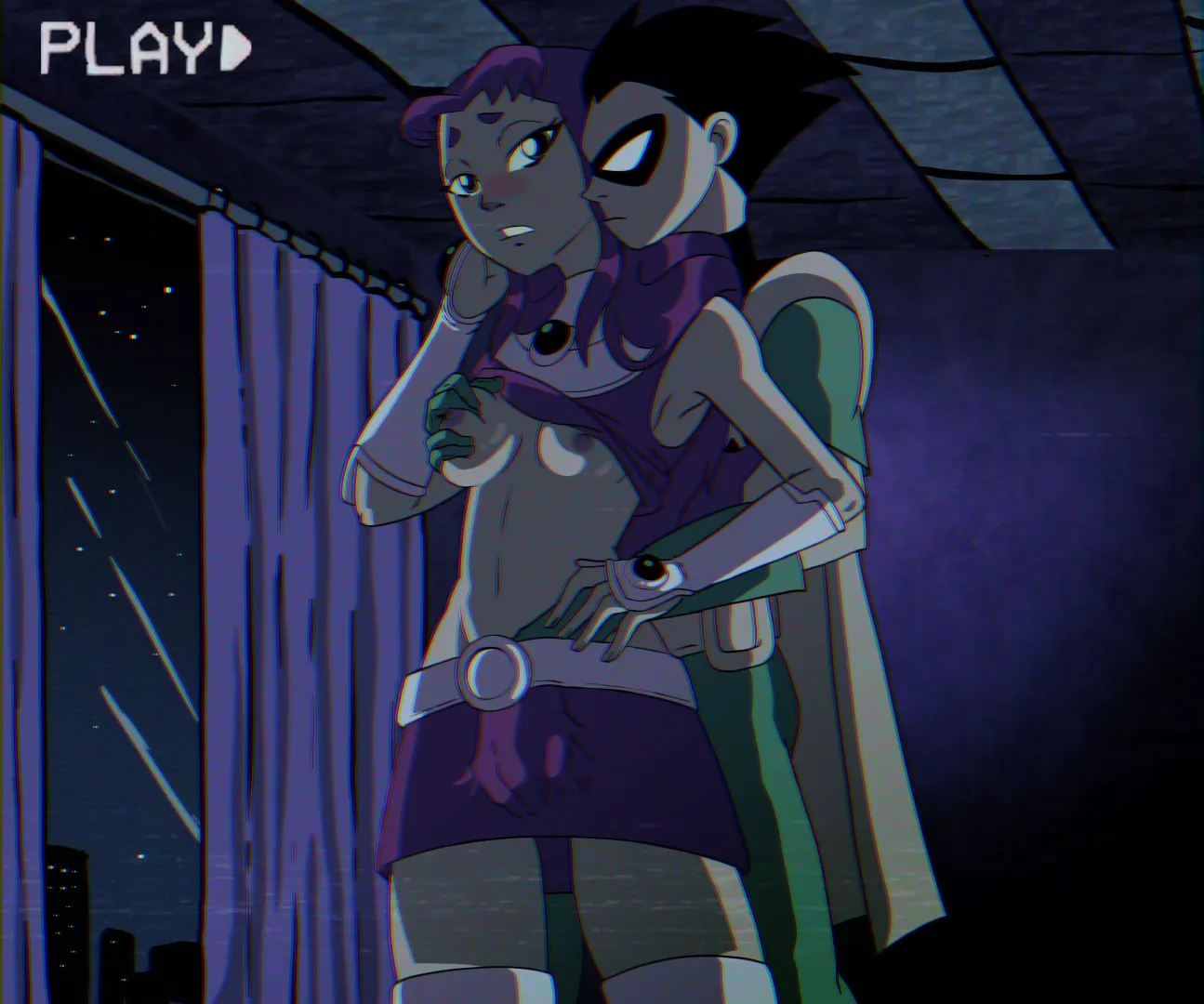 Robin and Starfire. [Hentainador]