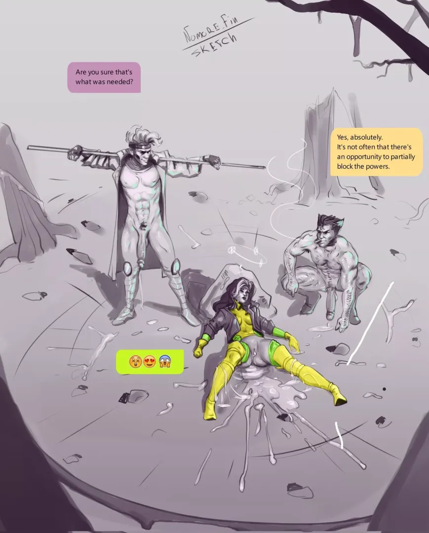 Rogue, Gambit and Wolverine (FinNomore) [X-Men]