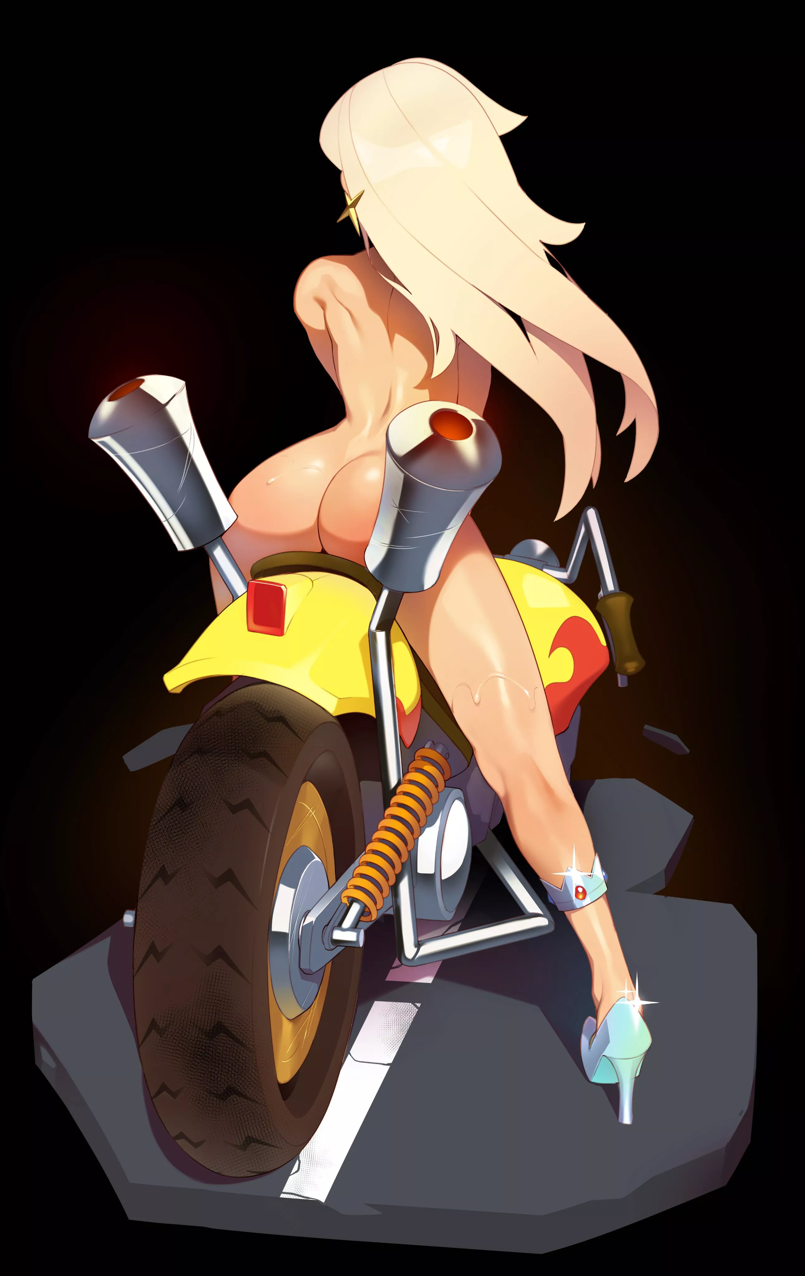 Rosalina tries Wario's bike (CombosDoodles)