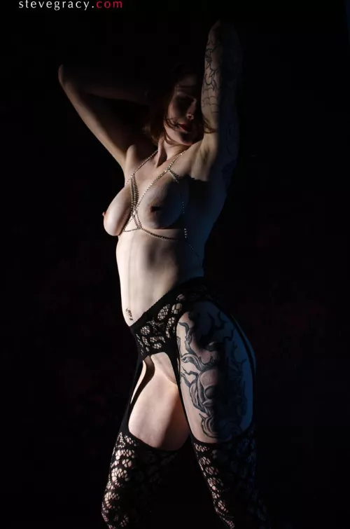 Rose in fishnet