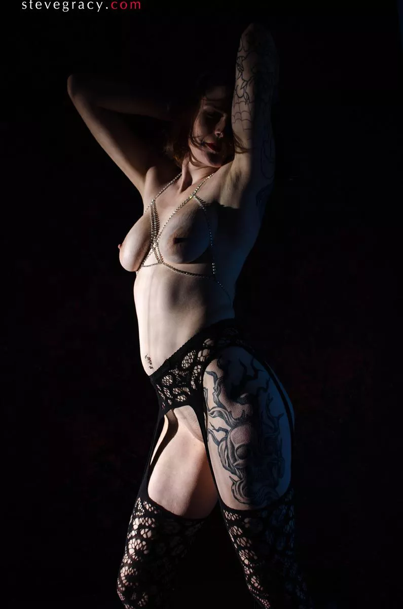 Rose in fishnet