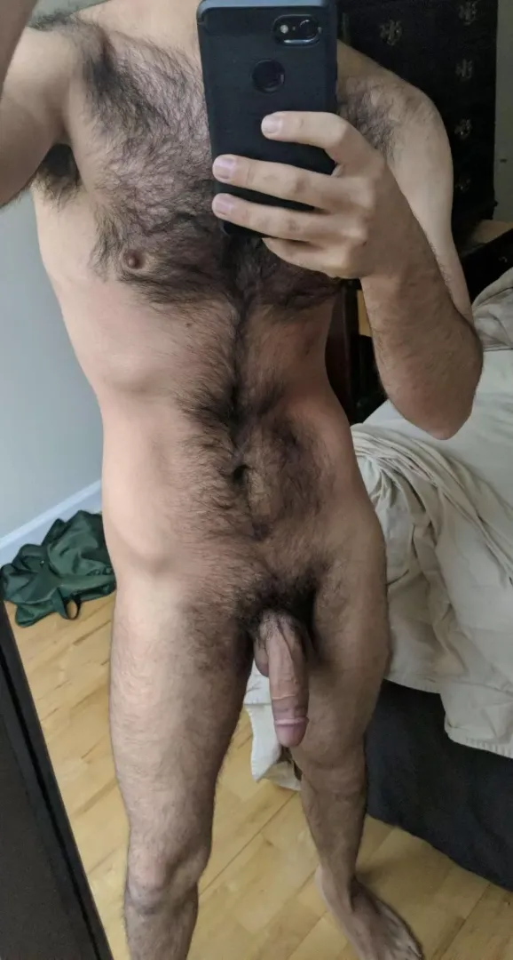 rub your hand through my chest hair and then go lower