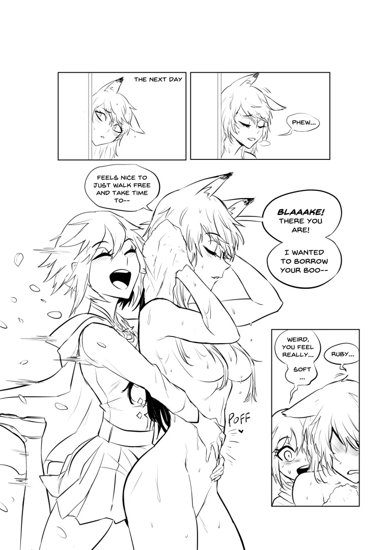Ruby surprises a nakey Blake