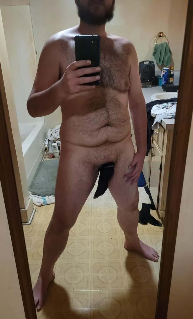 Sack and cock in a sock