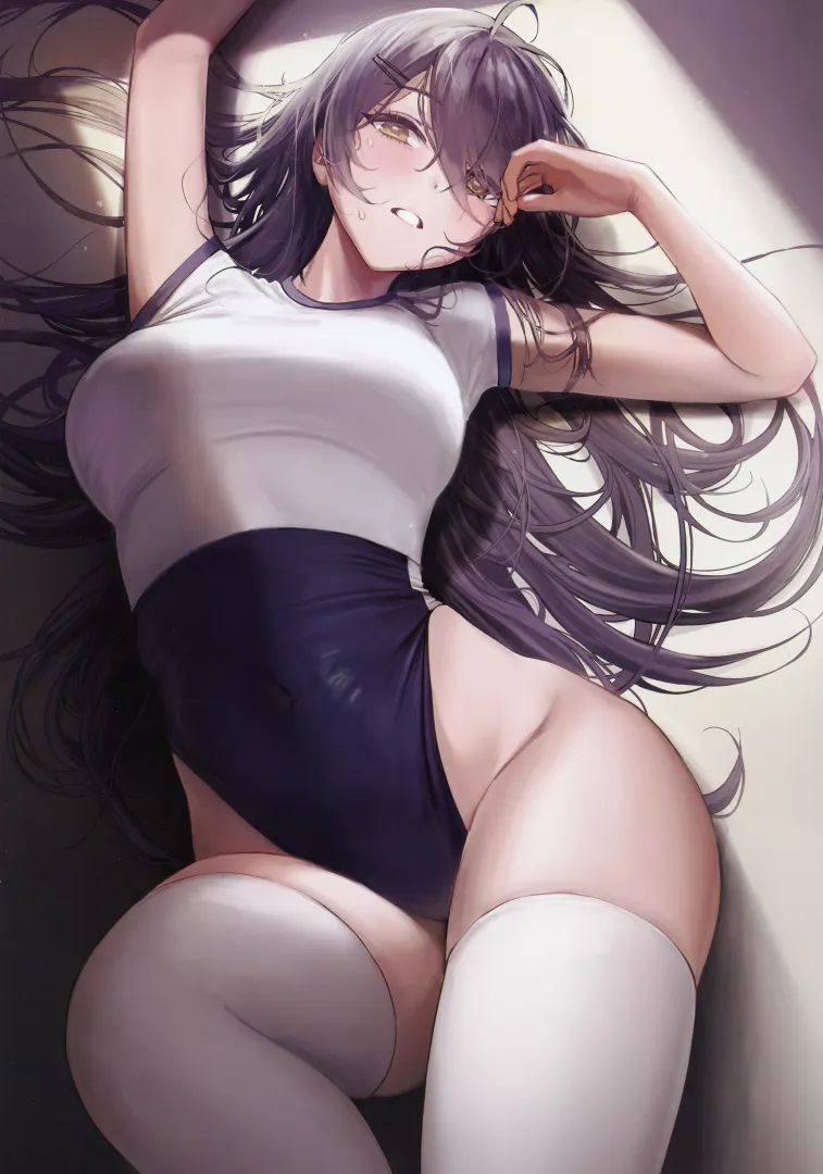 Sakurya Shirase in a swimsuit + gym shirt combo (Ame) [Idolmaster Shiny Colors]