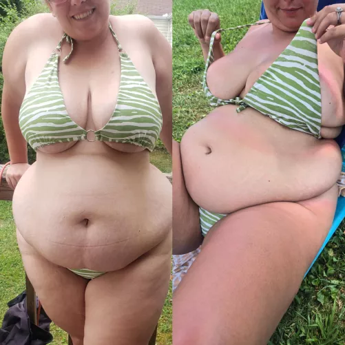 Same bikini, one summer apart 