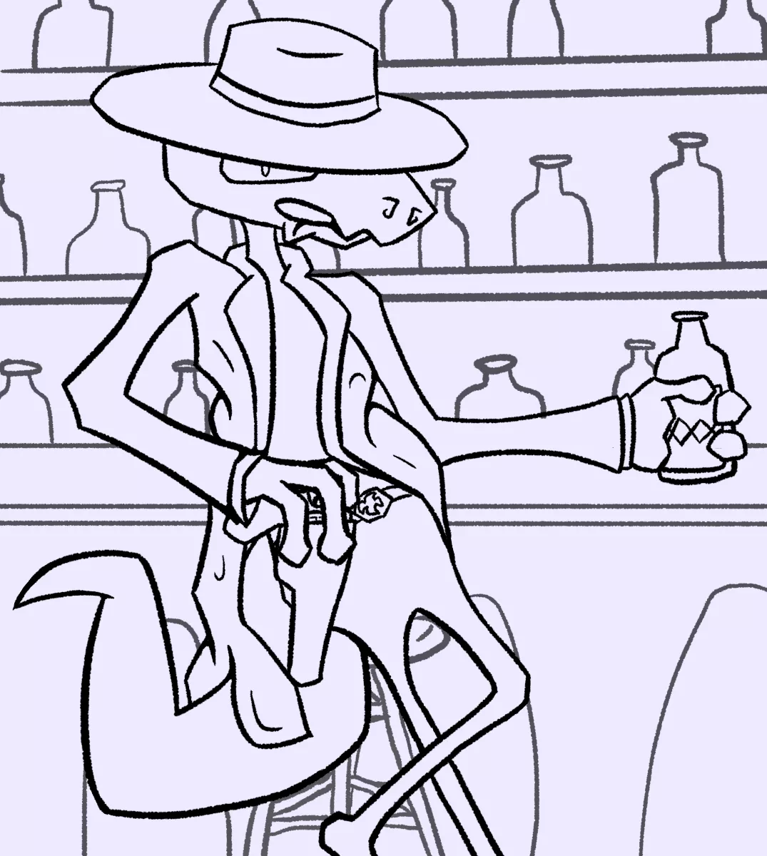 Sarsaparilla At High Noon (outline) [Art by me]