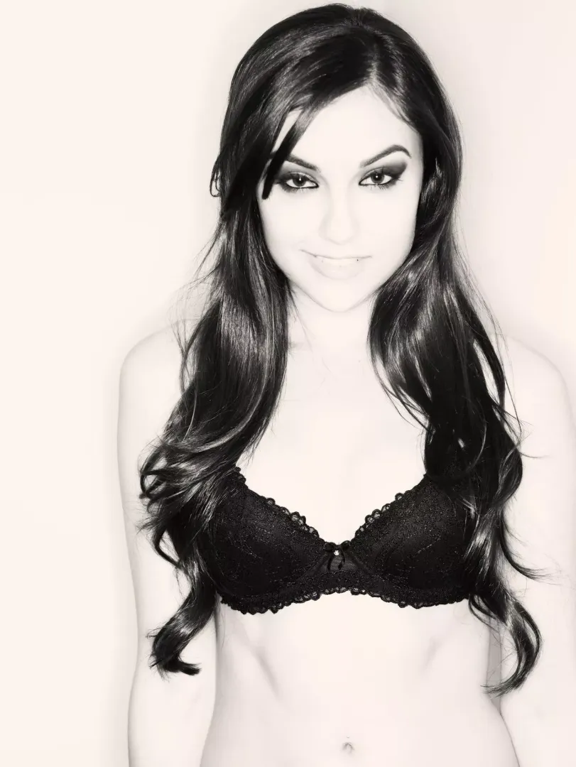 Sasha in her black bra...