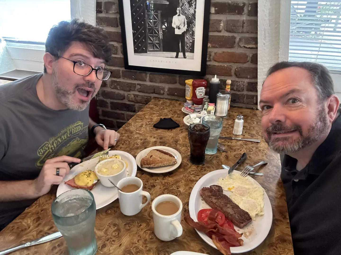 Saturday morning breakfast with my handsome husband.