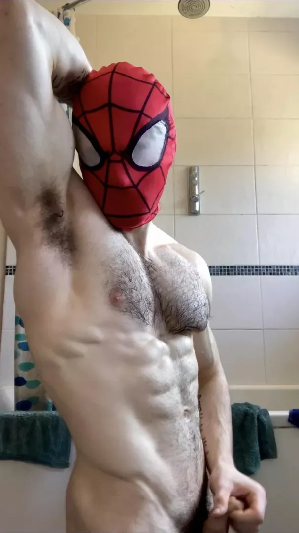 Saturday night, and spidey is slick, slippery and ready to sweat