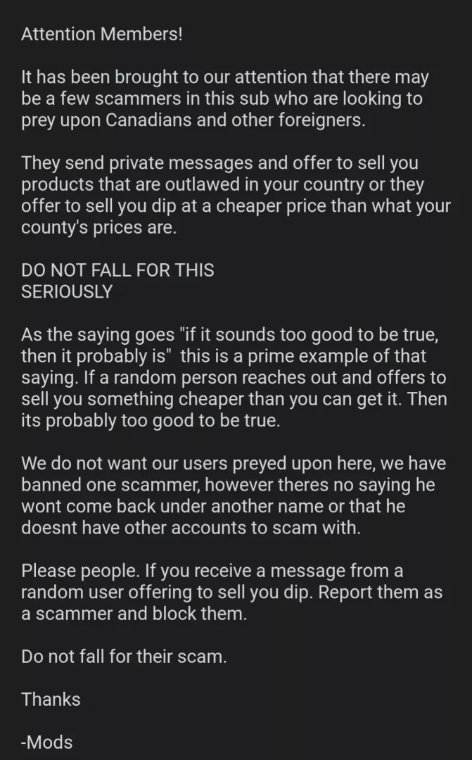 Scammer Warning!