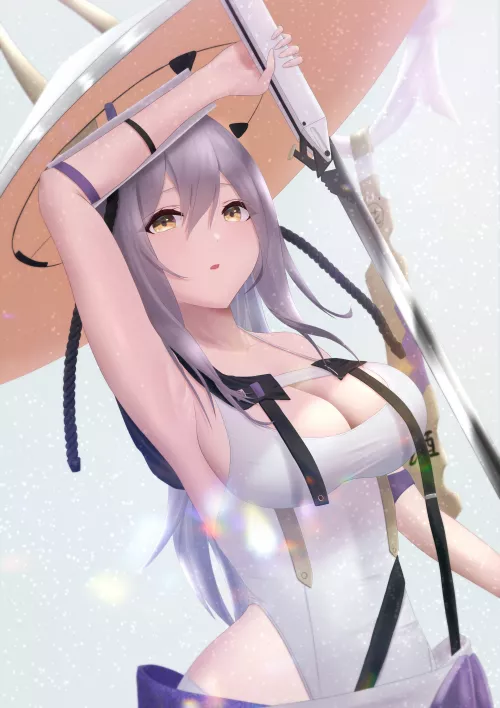 Scarlet wielding her sword (Sawtooth) [Goddess of Victory: NIKKE]