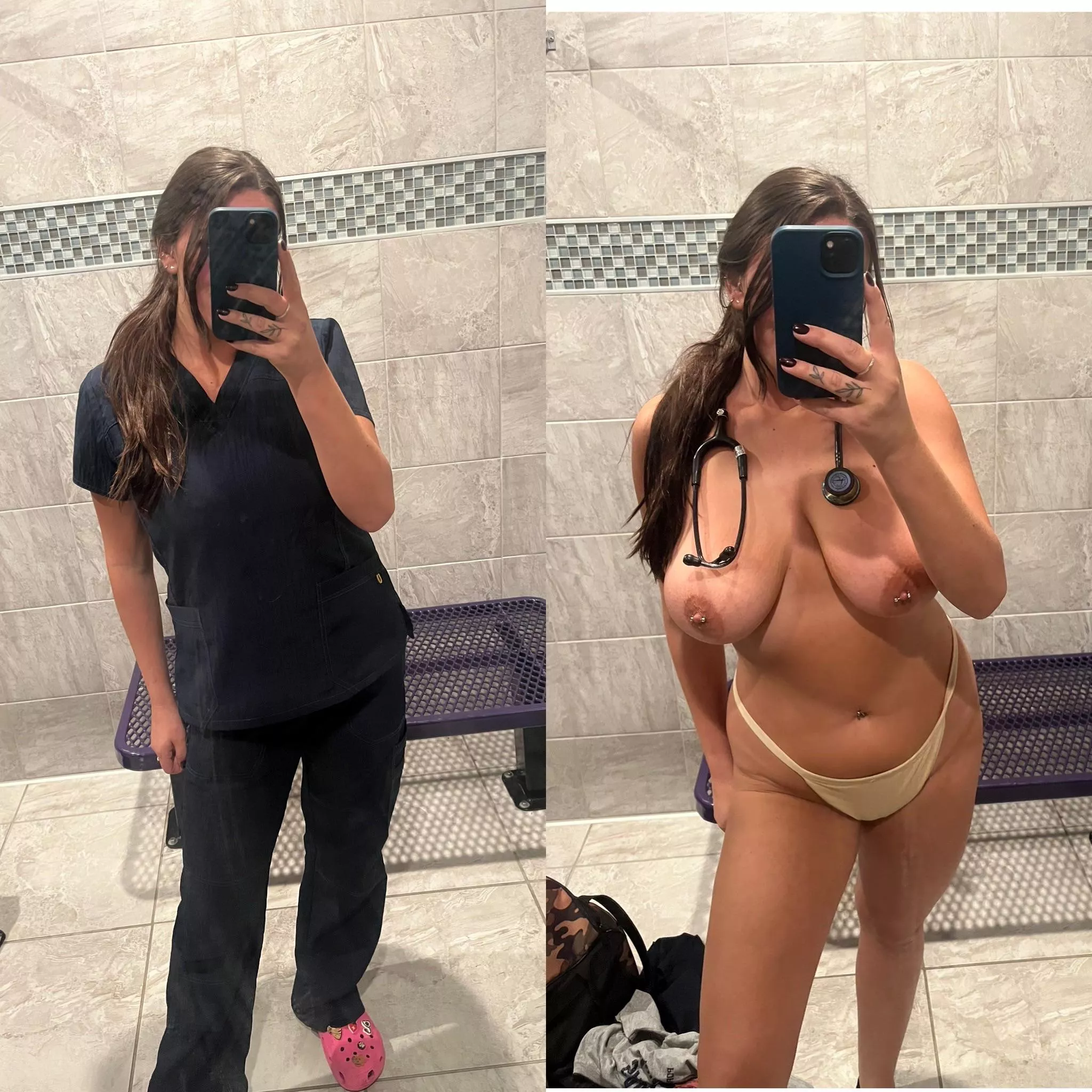 Scrubs on vs off 😜