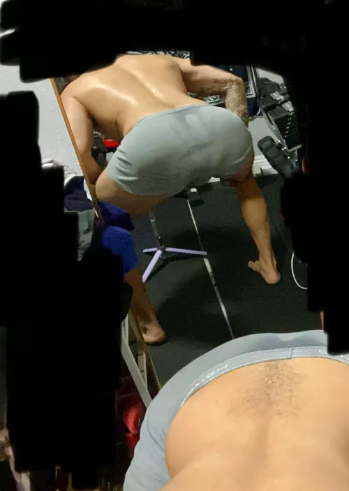 Second sweaty workout in these. Why don’t you pull these down and surprise me?