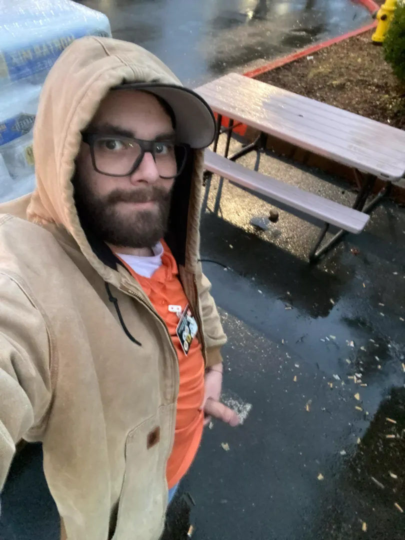 Semi out in the rain