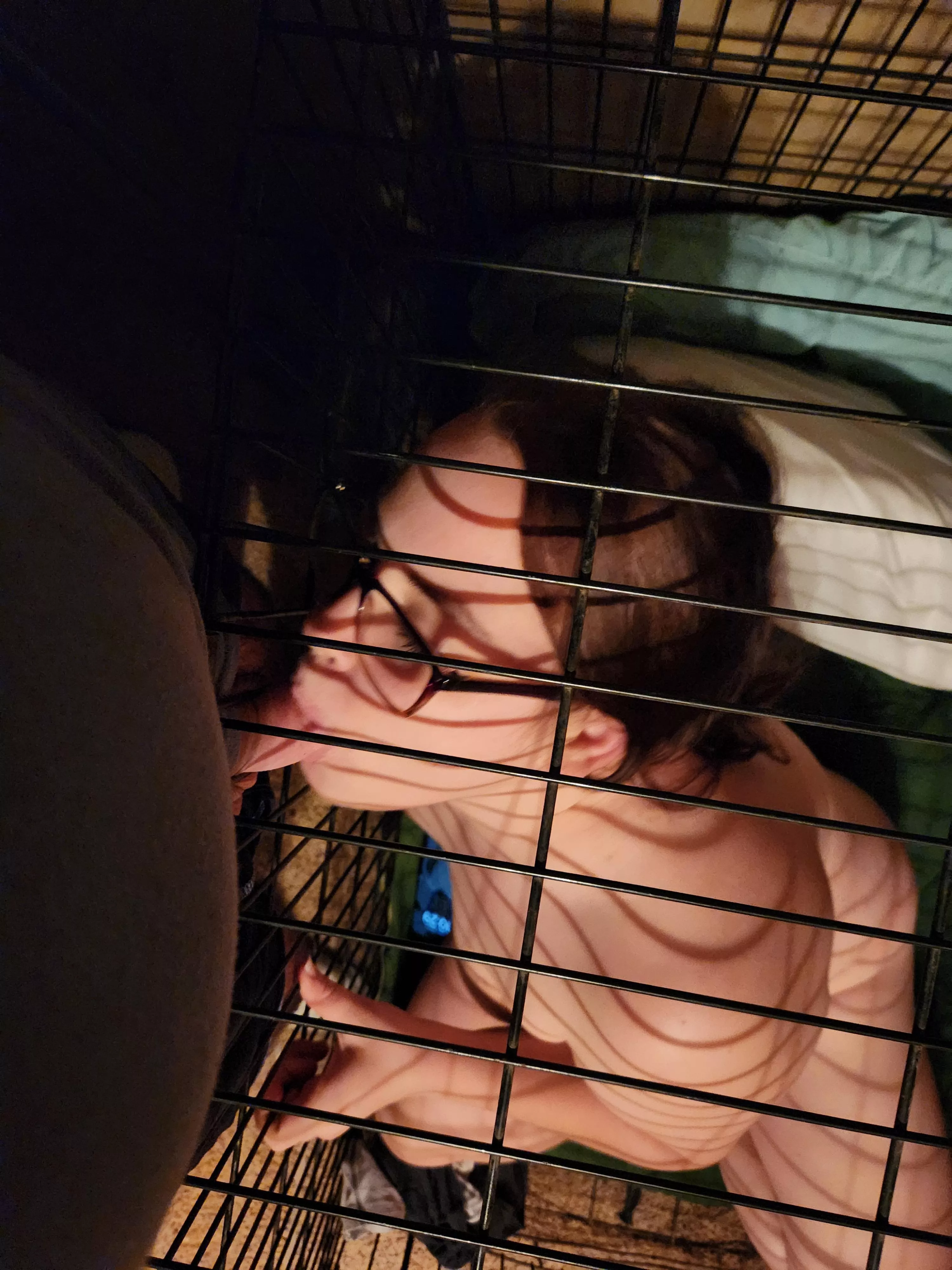 Servicing me from the cage as a punishment!! [f]