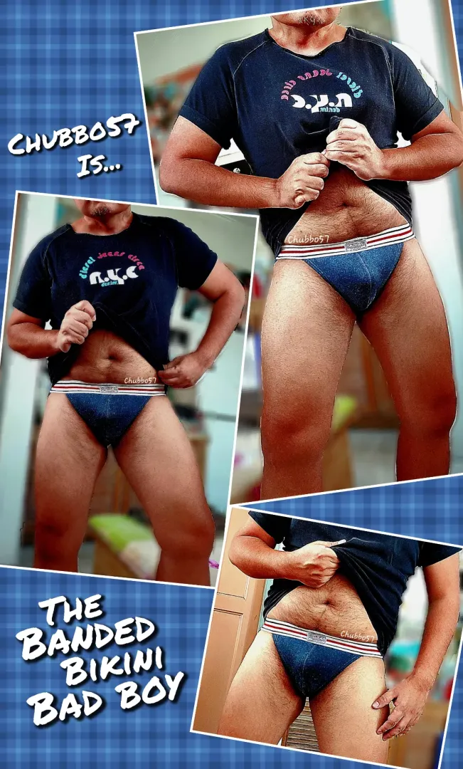 Sexy waistband brings out the bandit, even in a good boy. 😈😇🩲👼😜